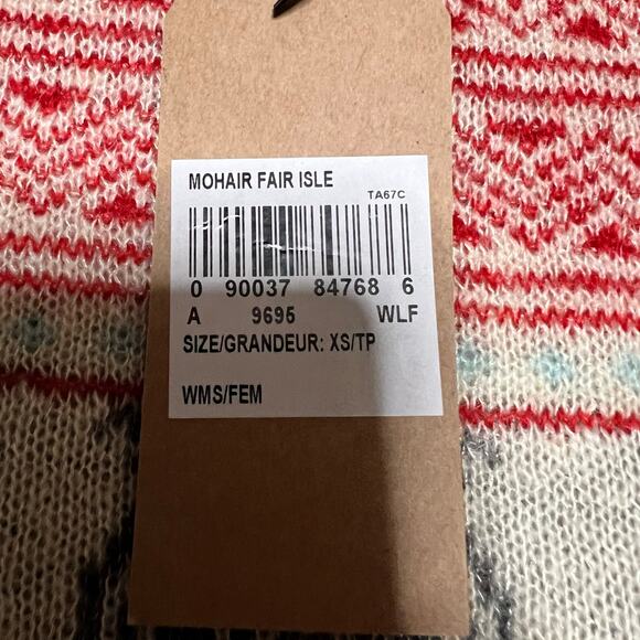 Woolrich Sweater Womens XS Mohair Wool Blend Fair Isle Owl Crew Neck - Picture 3 of 8